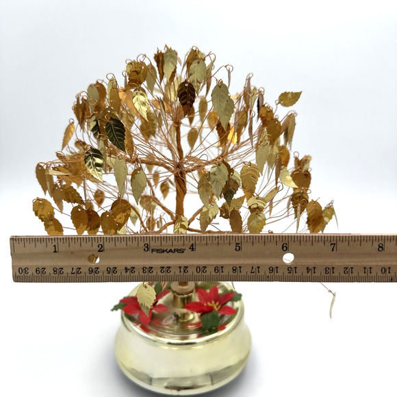 MCM Dream Tree Twisted Wire/Gold Leaves Rotating Lighted Music Box - Picture 4 of 5